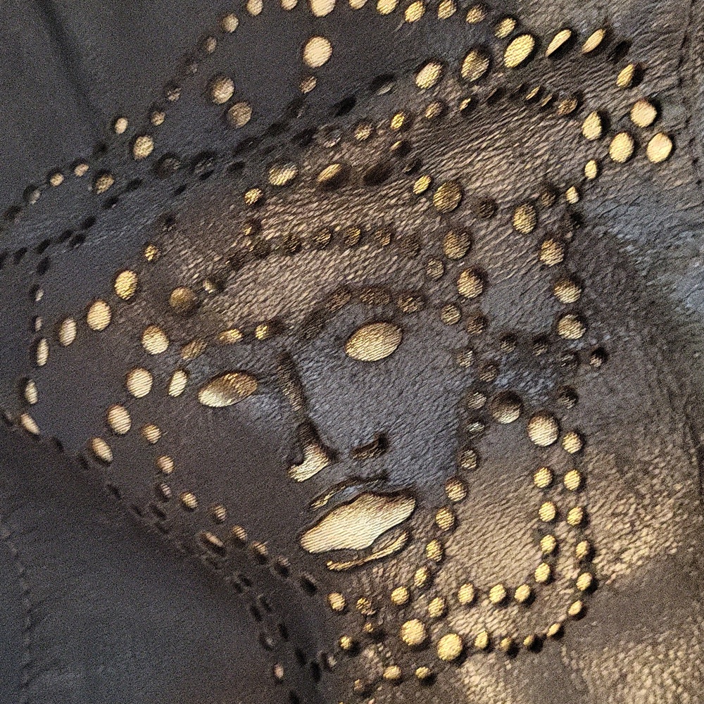 Versace Black Leather Studded Tote with Gold Chain Handles - Picture 15 of 15
